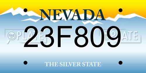 23F809 Nevada License Plate