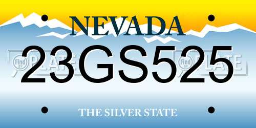 23GS525 Nevada License Plate