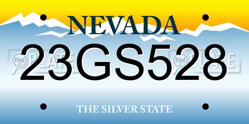 23GS528 Nevada License Plate