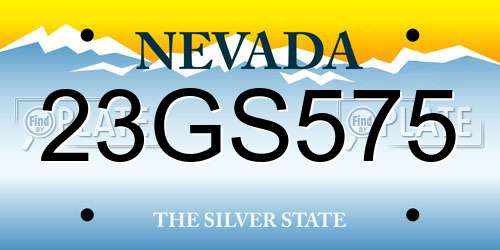 23GS575 Nevada License Plate
