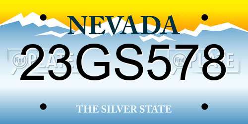 23GS578 Nevada License Plate