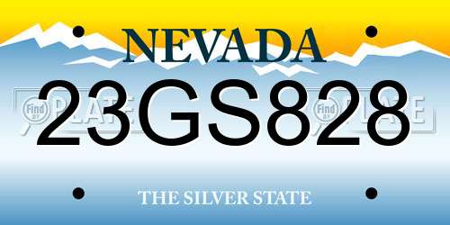 23GS828 Nevada License Plate