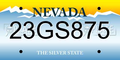 23GS875 Nevada License Plate