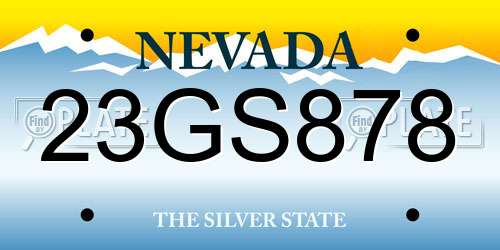 23GS878 Nevada License Plate