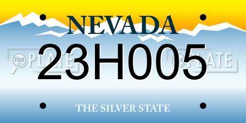 23H005 Nevada License Plate