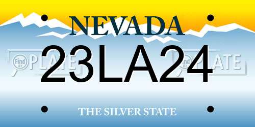 23LA24 Nevada License Plate