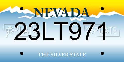 23LT971 Nevada License Plate