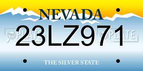 23LZ971 Nevada License Plate