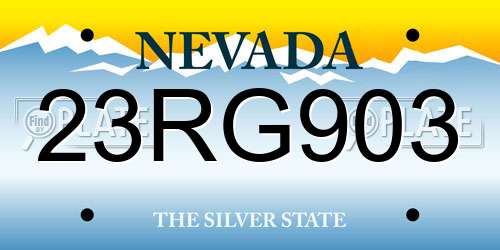 23RG903 Nevada License Plate