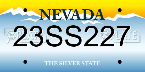 23SS227 Nevada License Plate