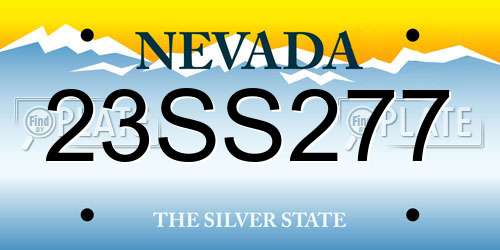 23SS277 Nevada License Plate