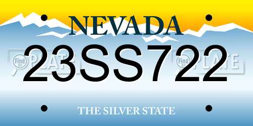 23SS722 Nevada License Plate