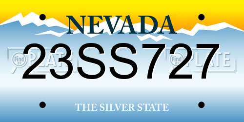23SS727 Nevada License Plate