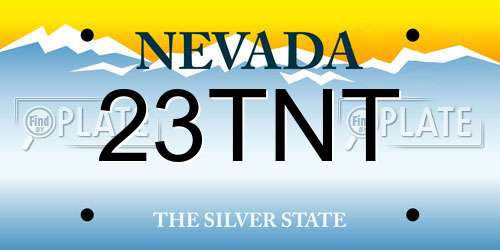 23TNT Nevada License Plate