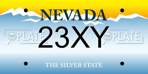23XY Nevada License Plate