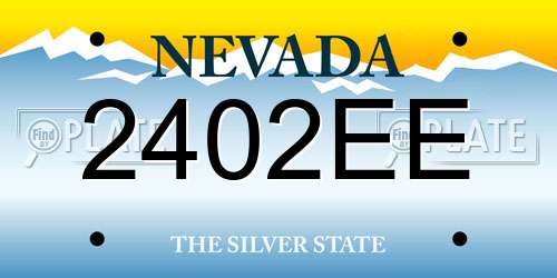 2402EE Nevada License Plate