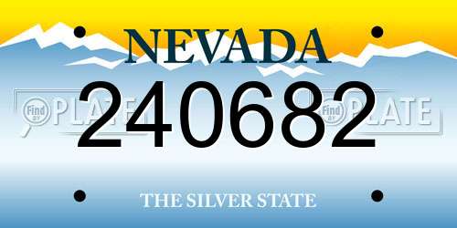 240682 Nevada License Plate