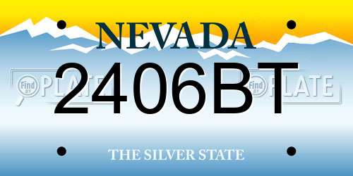 2406BT Nevada License Plate
