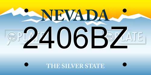 2406BZ Nevada License Plate