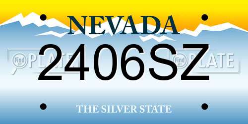 2406SZ Nevada License Plate