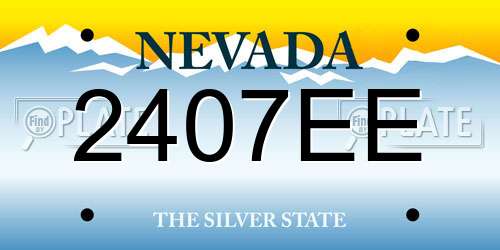 2407EE Nevada License Plate
