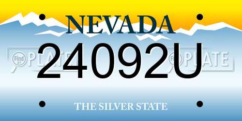 24092U Nevada License Plate