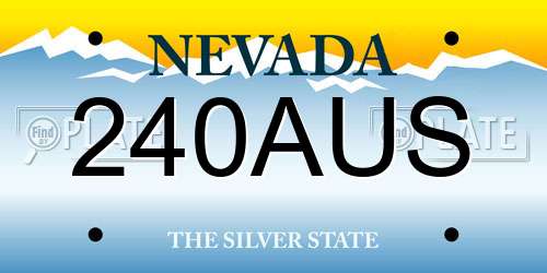 240AUS Nevada License Plate