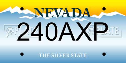240AXP Nevada License Plate