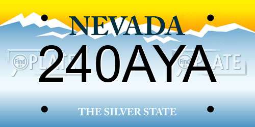 240AYA Nevada License Plate