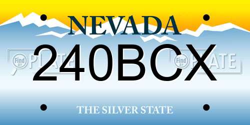 240BCX Nevada License Plate