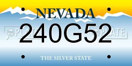 240G52 Nevada License Plate