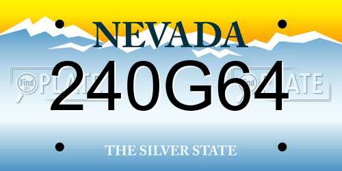 240G64 Nevada License Plate