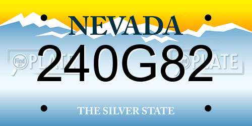 240G82 Nevada License Plate