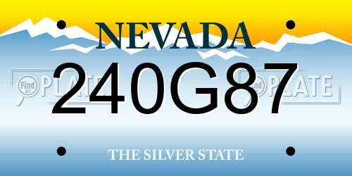 240G87 Nevada License Plate