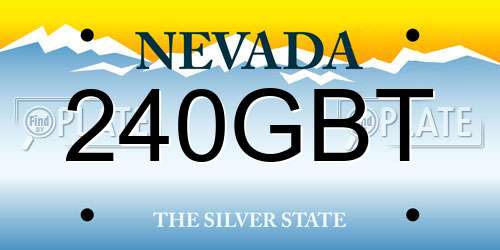 240GBT Nevada License Plate