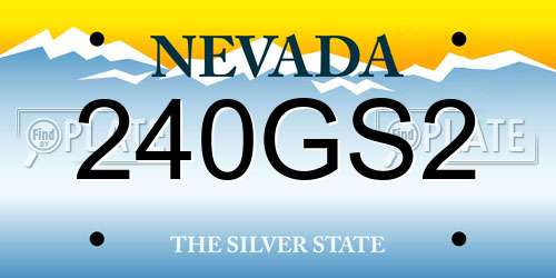 240GS2 Nevada License Plate