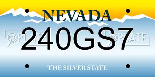 240GS7 Nevada License Plate