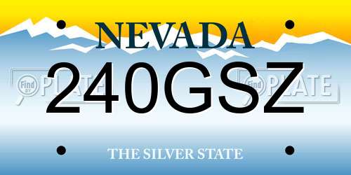 240GSZ Nevada License Plate