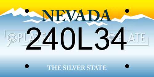 240L34 Nevada License Plate