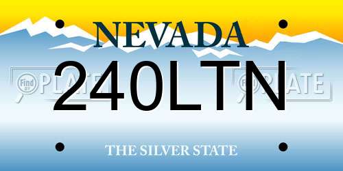 240LTN Nevada License Plate