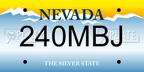 240MBJ Nevada License Plate