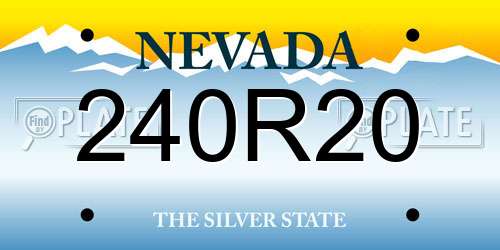 240R20 Nevada License Plate