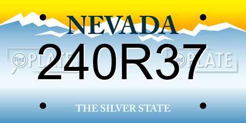 240R37 Nevada License Plate