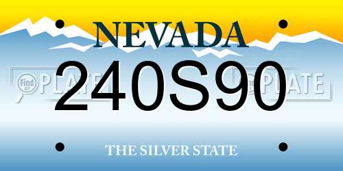 240S90 Nevada License Plate