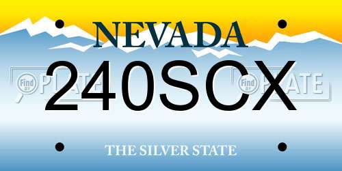240SCX Nevada License Plate