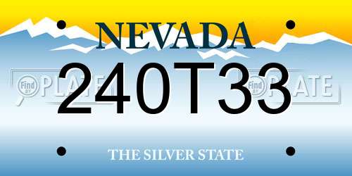 240T33 Nevada License Plate