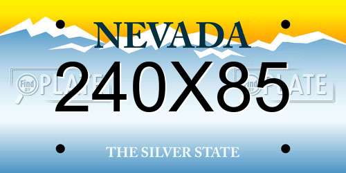 240X85 Nevada License Plate