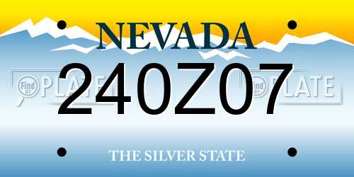 240Z07 Nevada License Plate