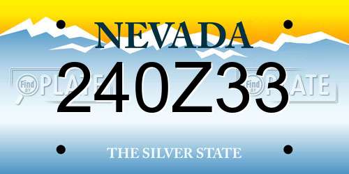 240Z33 Nevada License Plate