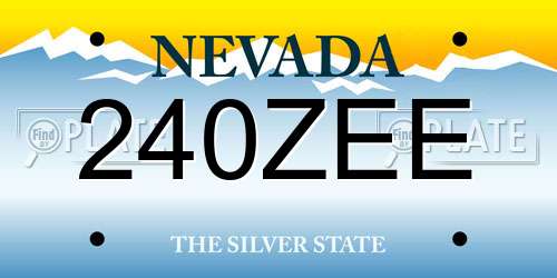 240ZEE Nevada License Plate